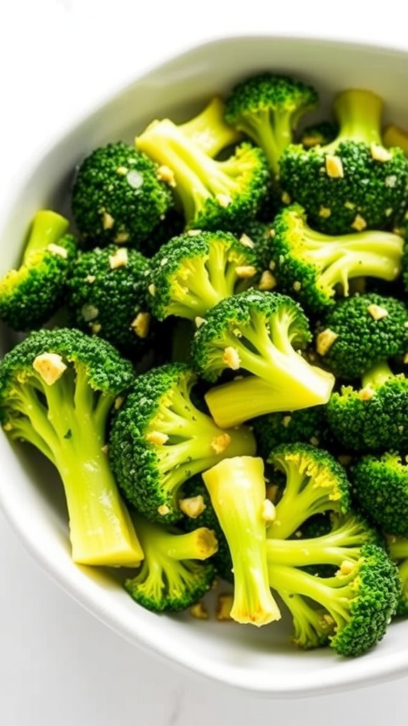 A bowl of zesty lemon garlic broccoli.