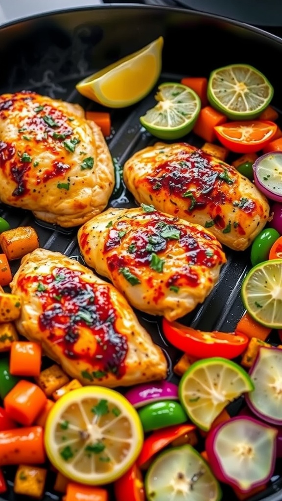 Zesty Lemon Herb Chicken with colorful vegetables