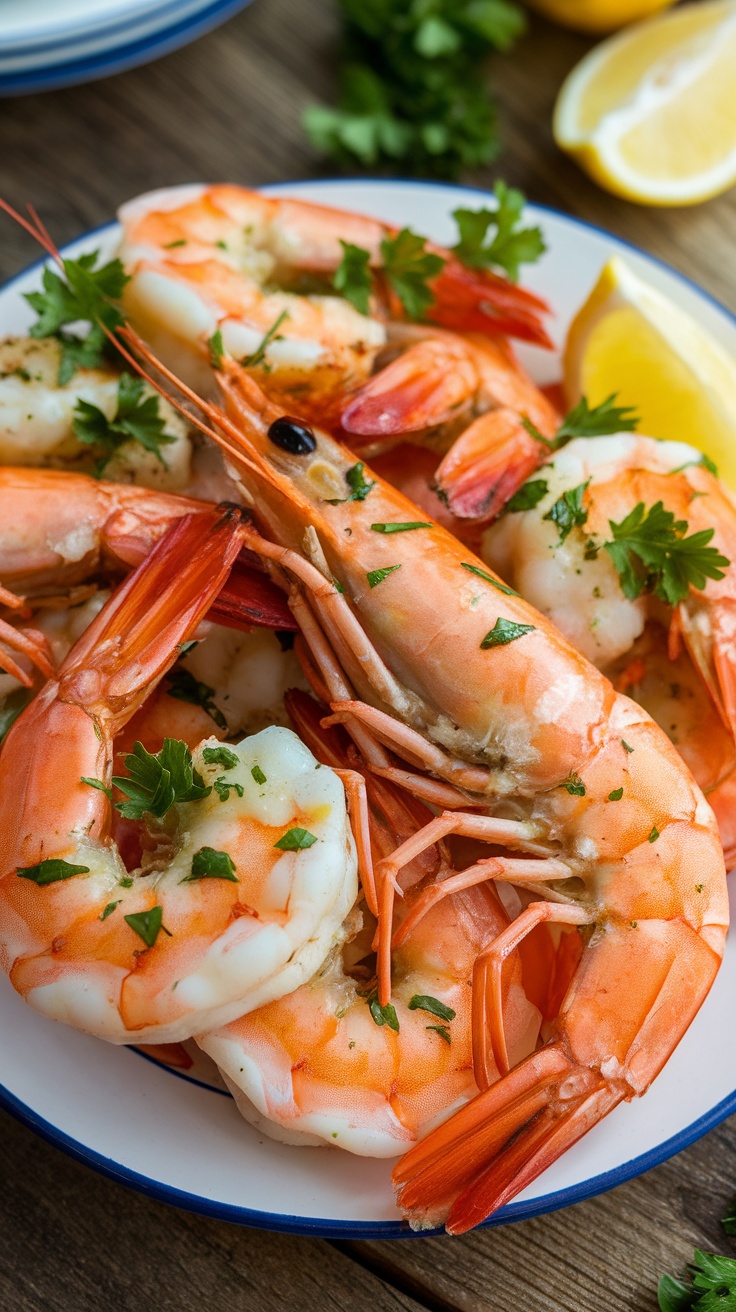 Crevettes à l’ail et au beurre citronné