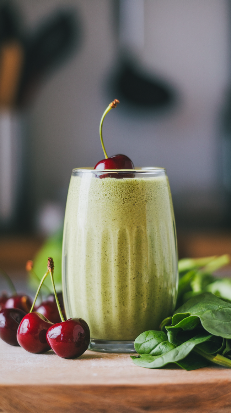 This cherry and spinach smoothie is a fun, tasty way to start your day. The sweet cherries blend perfectly with fresh spinach, giving you a nutritious boost without sacrificing flavor. Enjoy it as a quick breakfast or a refreshing snack!