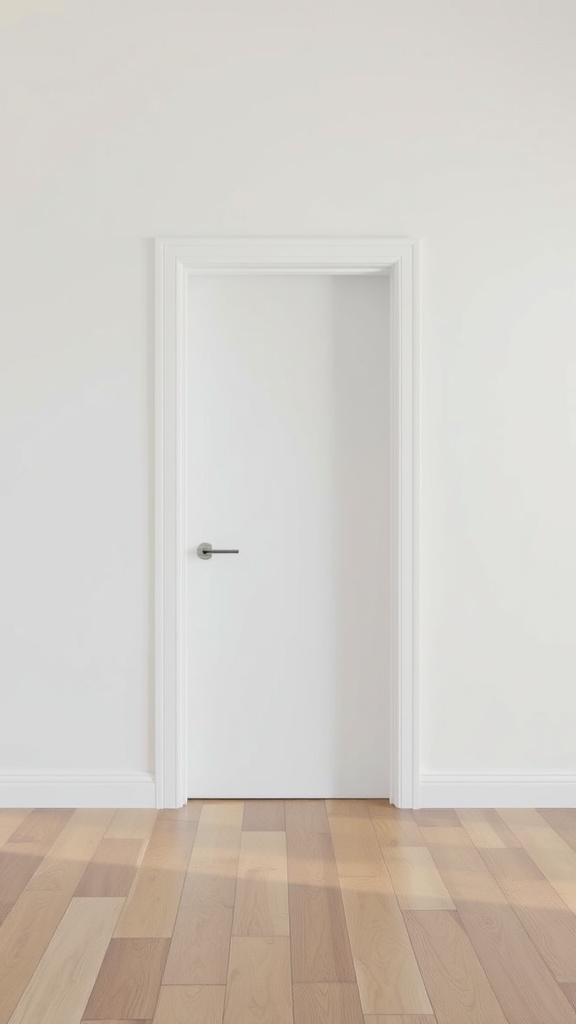 Minimalist white flush door with a simple design