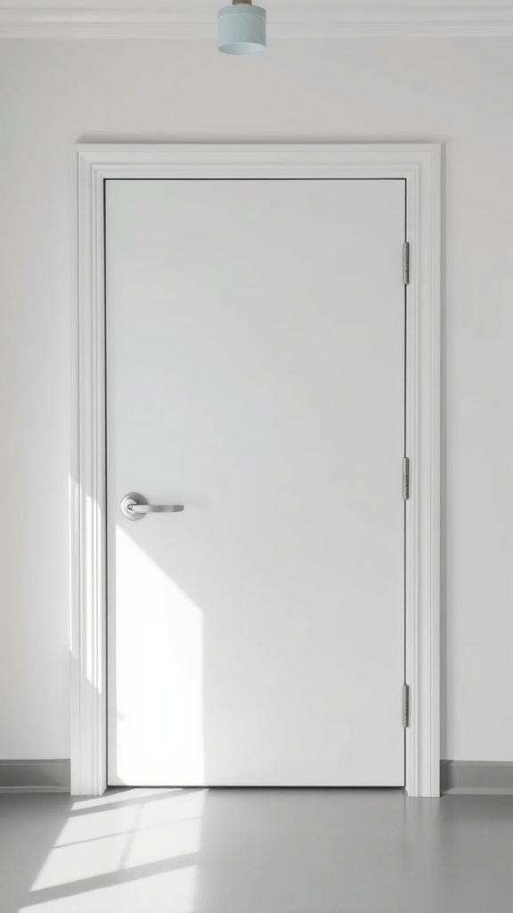 A simple white slab door with a modern design.