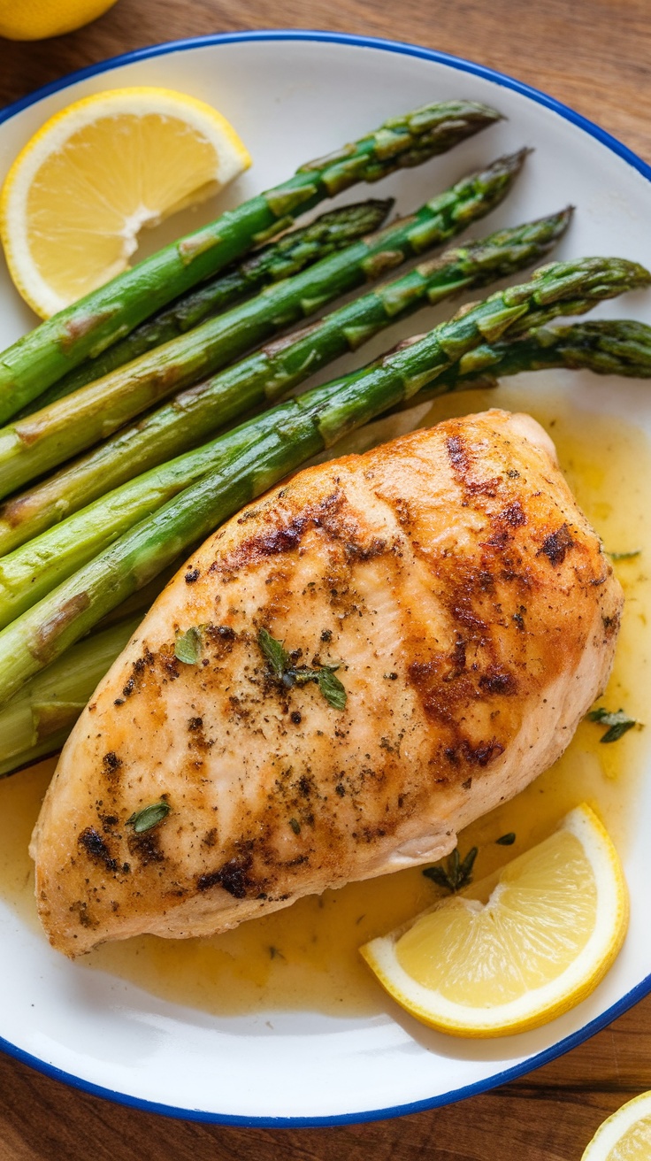 One-Pan Lemon Garlic Chicken with Asparagus