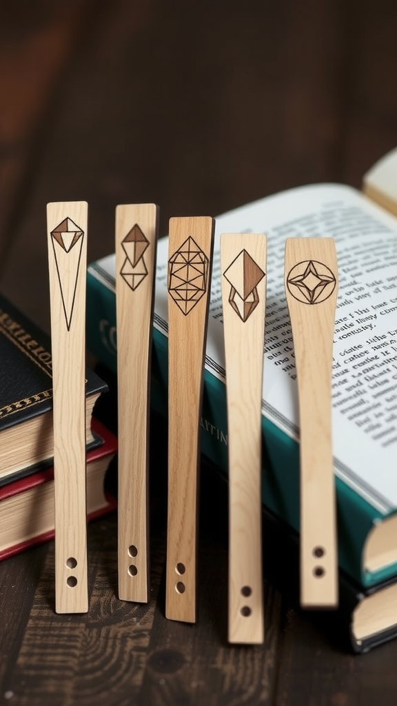 Colorful bookmarks with inspirational quotes stacked on books.