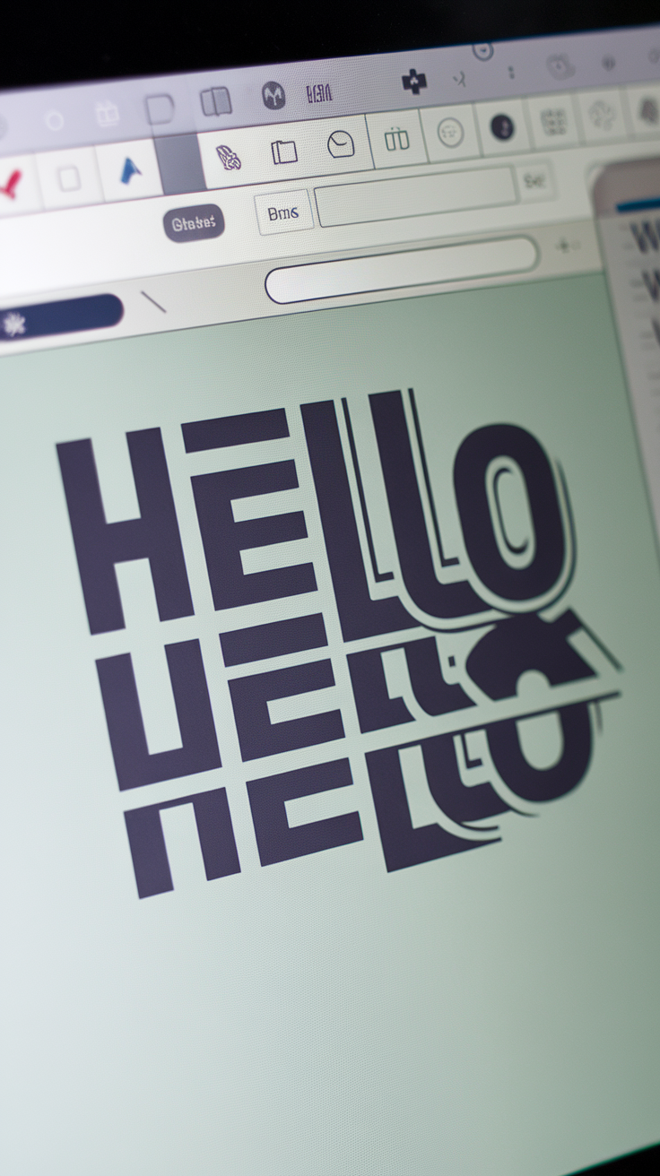 Screenshot of Cricut Design Space showing letters grouped together