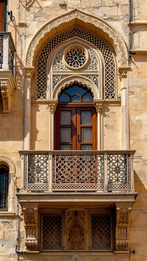 A traditional Maltese balcony with ornate design and intricate details.