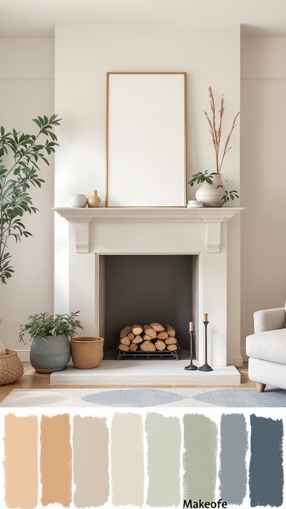 Color palette options for a stucco fireplace makeover