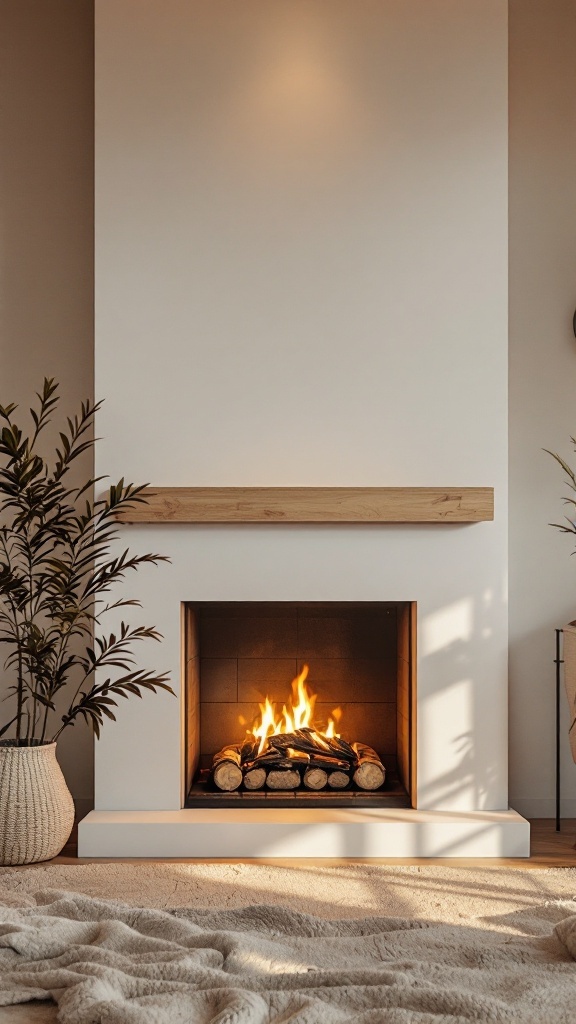 Wood burning fireplace with a cozy ambiance