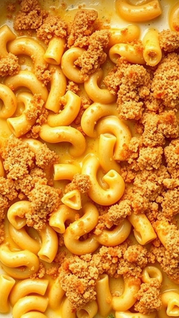 A comforting dish of classic macaroni and cheese.