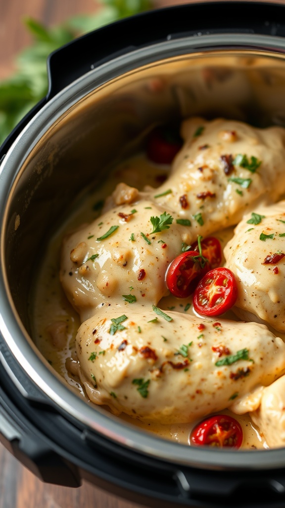 Creamy Tuscan Garlic Chicken in an Instant Pot