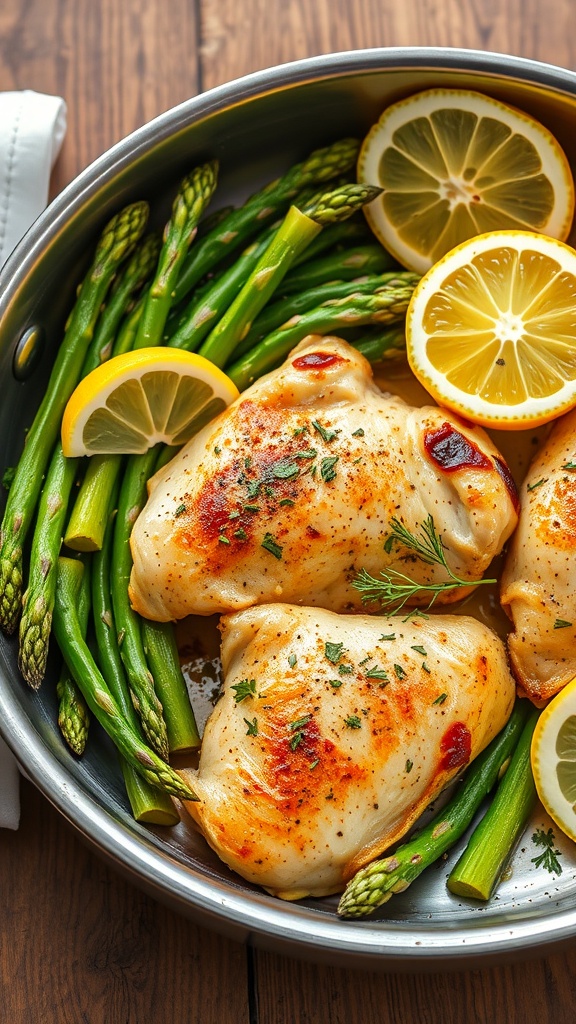 One-Pan Lemon Garlic Chicken and Asparagus recipe