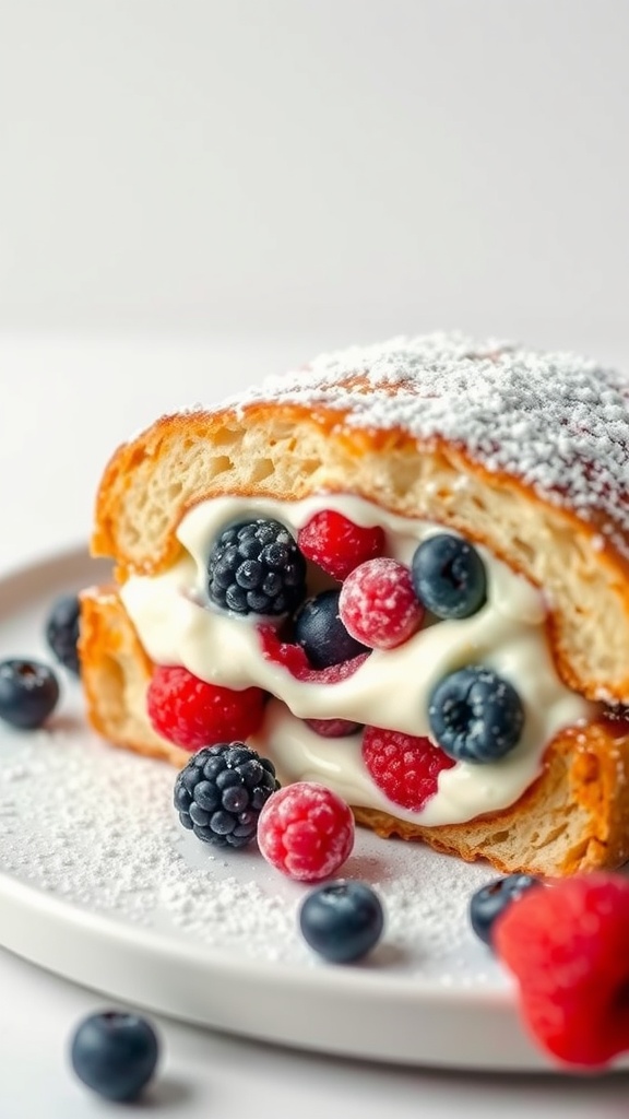 Stuffed French Toast with Cream Cheese and Berries