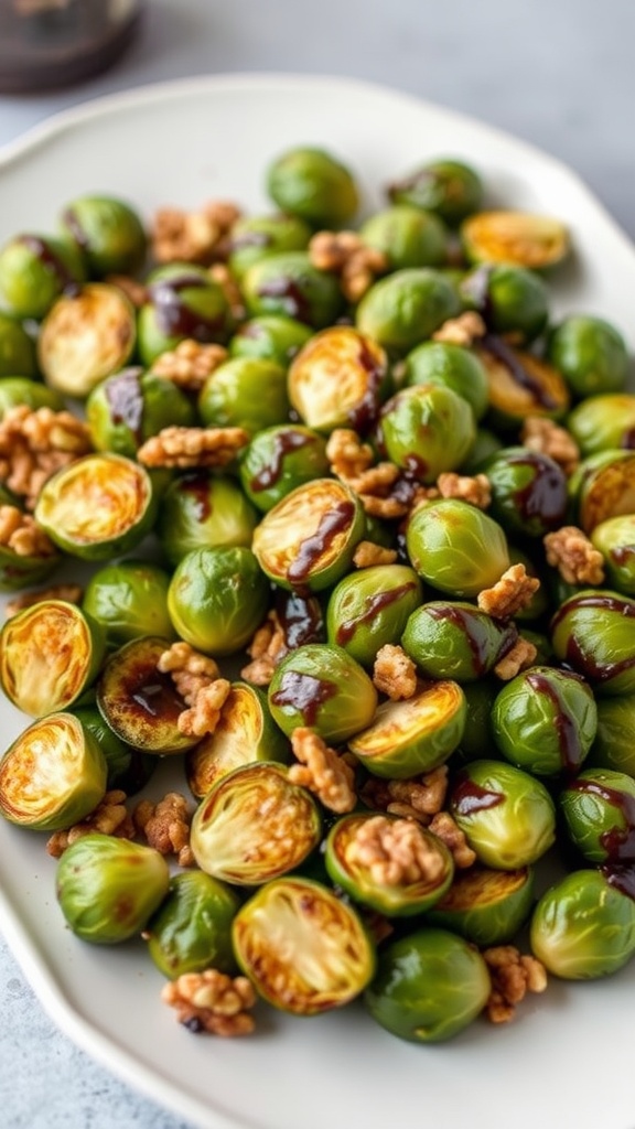 Balsamic roasted Brussels sprouts with walnuts