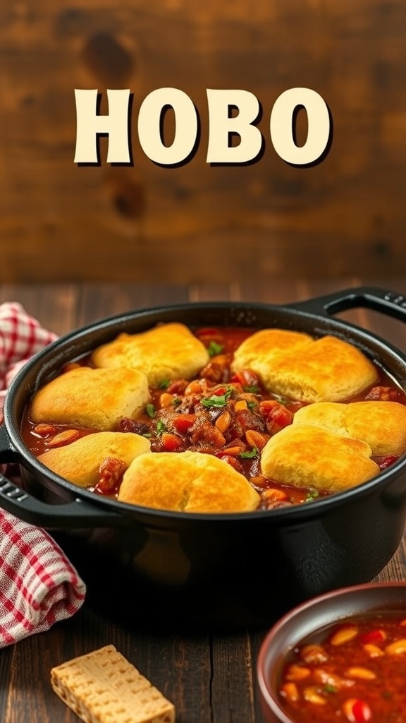 Chili Beef Casserole with Cornbread Top