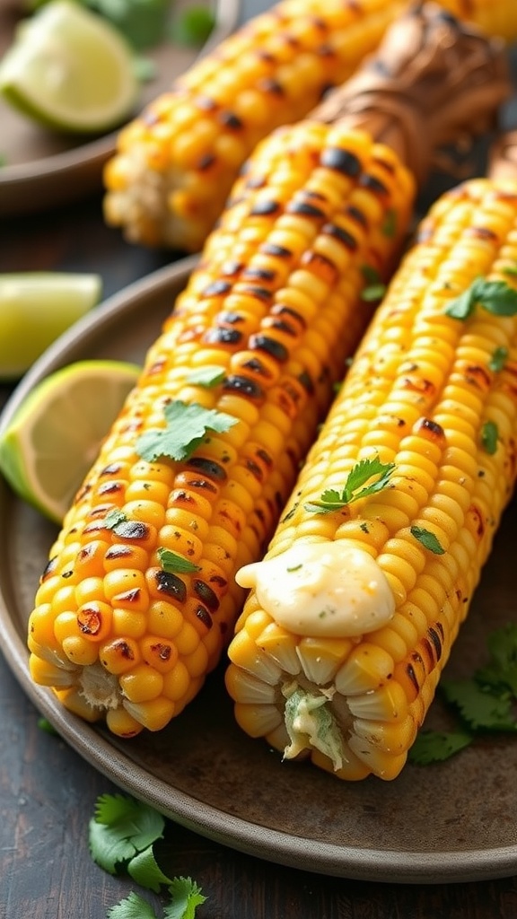 Chili lime corn on the cob with butter and cilantro