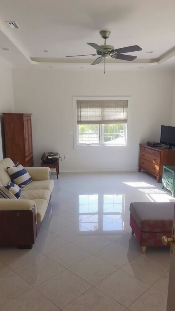 Samples of epoxy finishes on a wooden floor