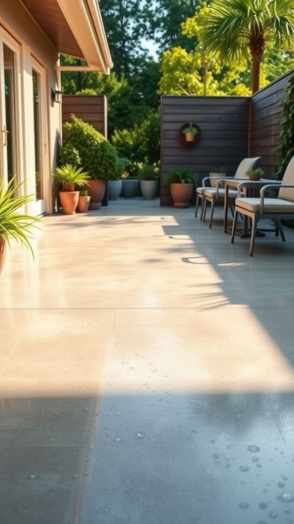 A collection of colorful epoxy flooring samples arranged on a surface, showcasing various designs suitable for outdoor environments.