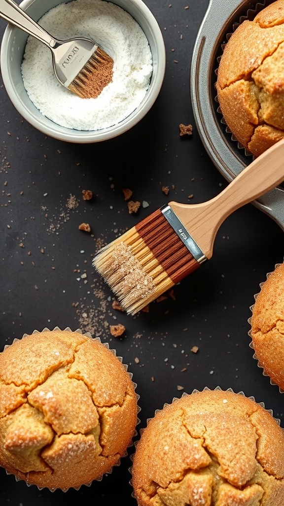 Cinnamon sugar coating techniques for donut muffins