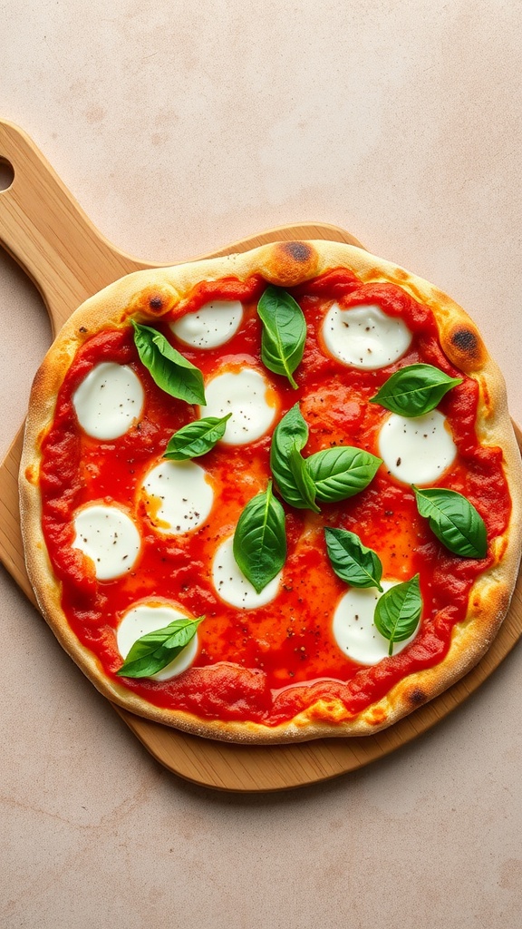 Classic Margherita Pizza with fresh basil and mozzarella