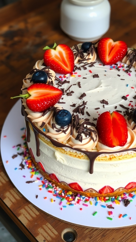 Ingredients for Neapolitan cake including flour, cocoa powder, eggs, butter, and strawberry puree.