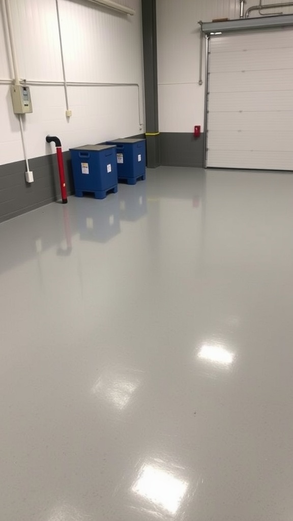 Vibrant epoxy floor coating in an industrial setting