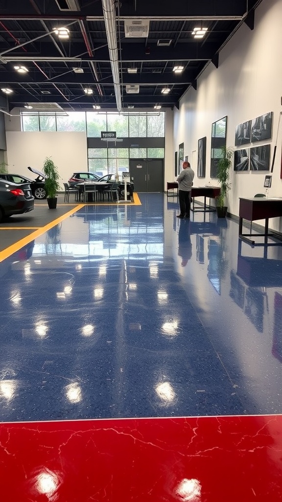 Interior space featuring polished epoxy flooring