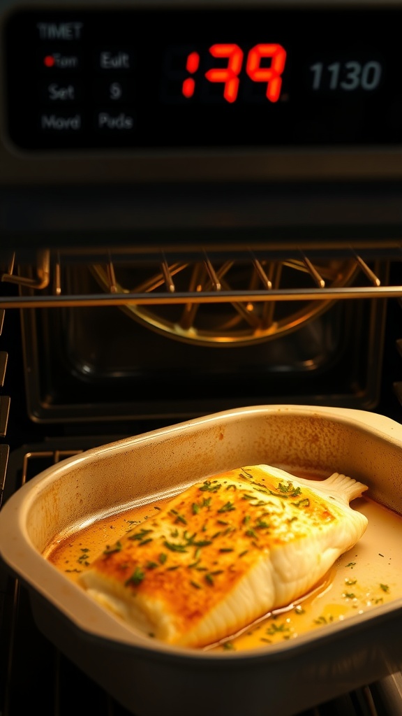A delicious lemon butter baked cod dish ready to be served