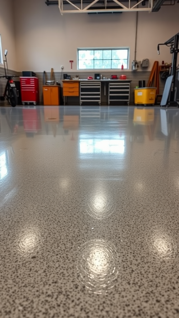 Comparison of metallic epoxy flooring and traditional flooring highlighting cost-effectiveness