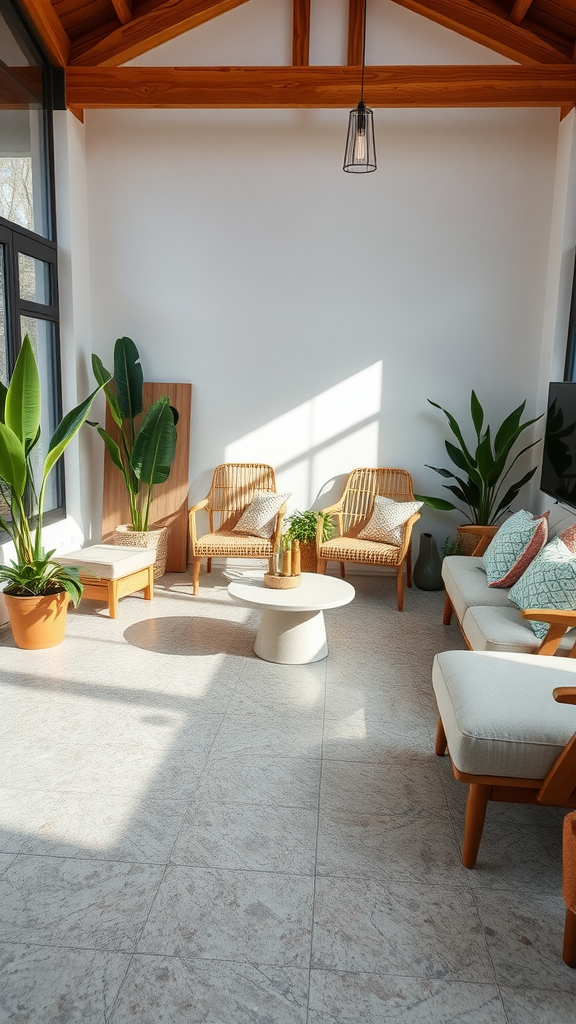 Cost breakdown for epoxy flooring in a sleek living room setting