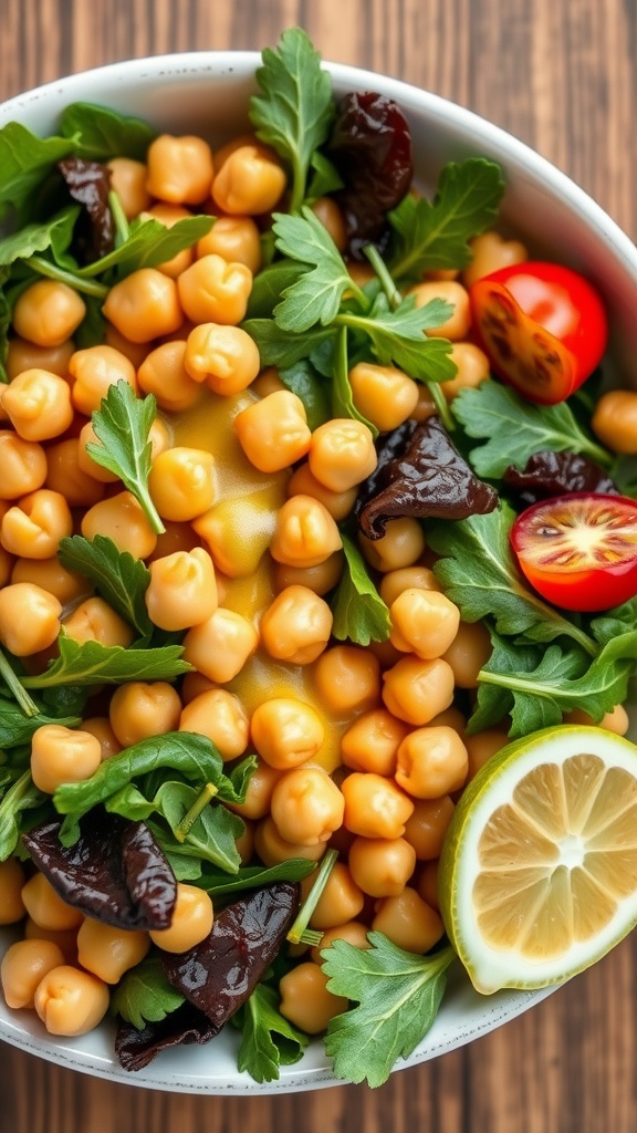 Crispy Chickpea Salad with Lemon Dressing