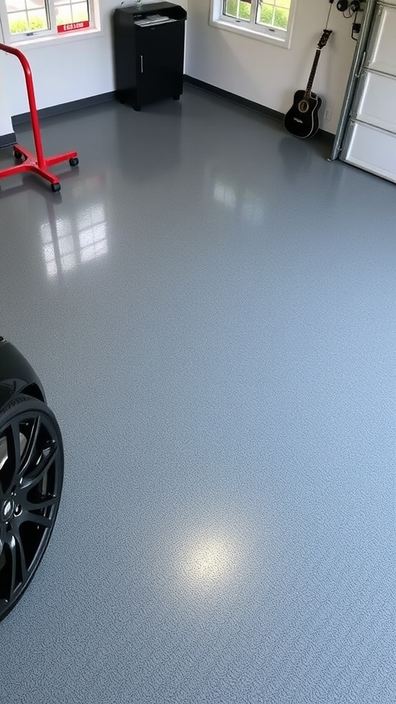 An hourglass sitting on a marble surface, symbolizing the importance of patience and curing time in epoxy garage floor projects.