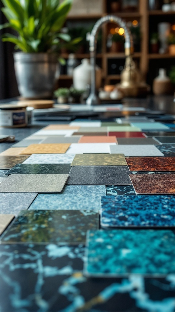 Color samples for customizable epoxy flooring design