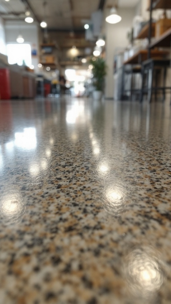 Close-up of a durable floor in a busy environment