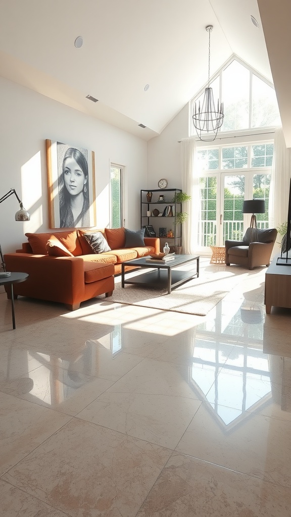 Close-up of a polished epoxy floor showing its durability and design.