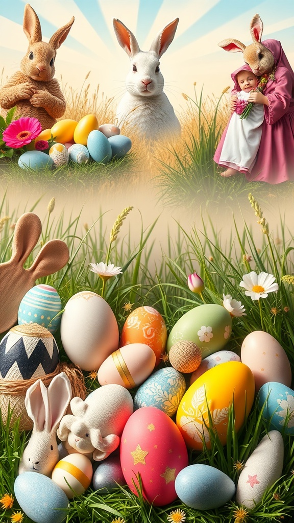 Colorful decorated Easter egg cookies