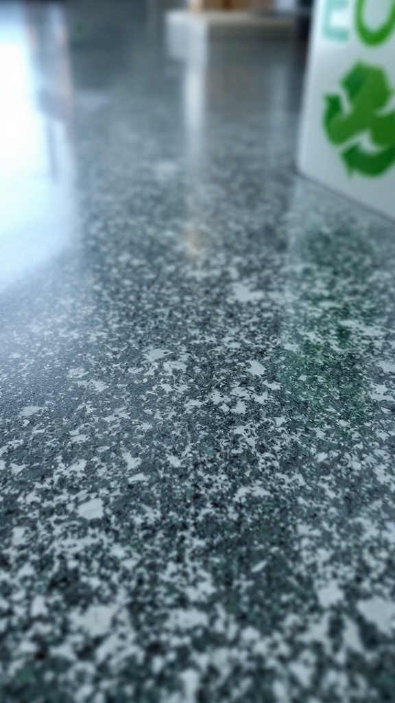 A close-up view of a textured floor, highlighting its eco-friendly characteristics.