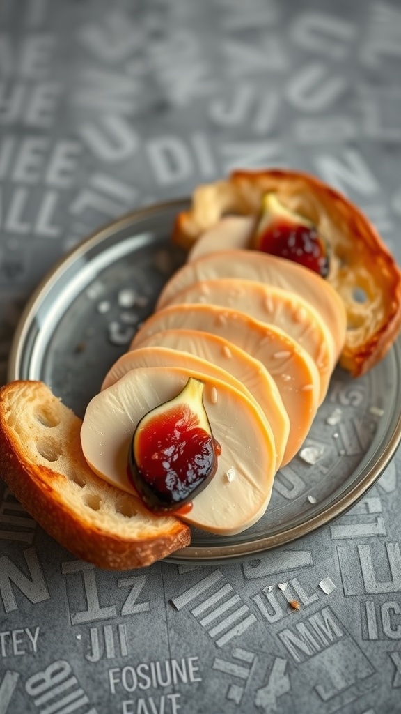 Foie gras on toasted bread with fig jam