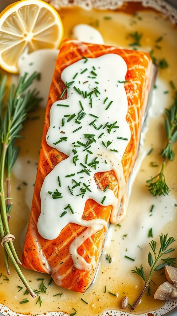 Garlic Butter Baked Salmon with Dill