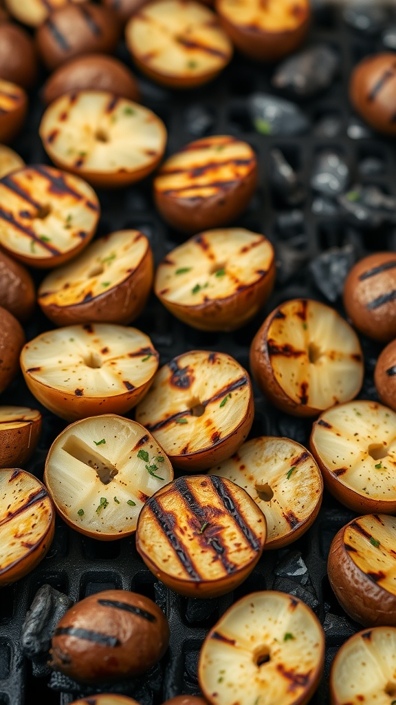 Grilled potatoes with herbs