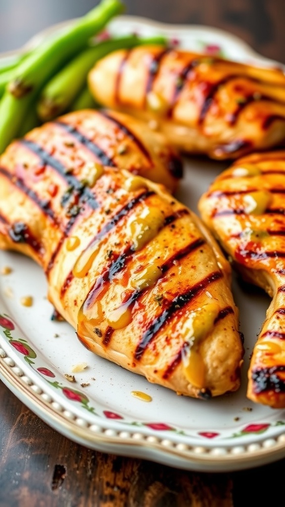 Grilled chicken with a honey mustard glaze