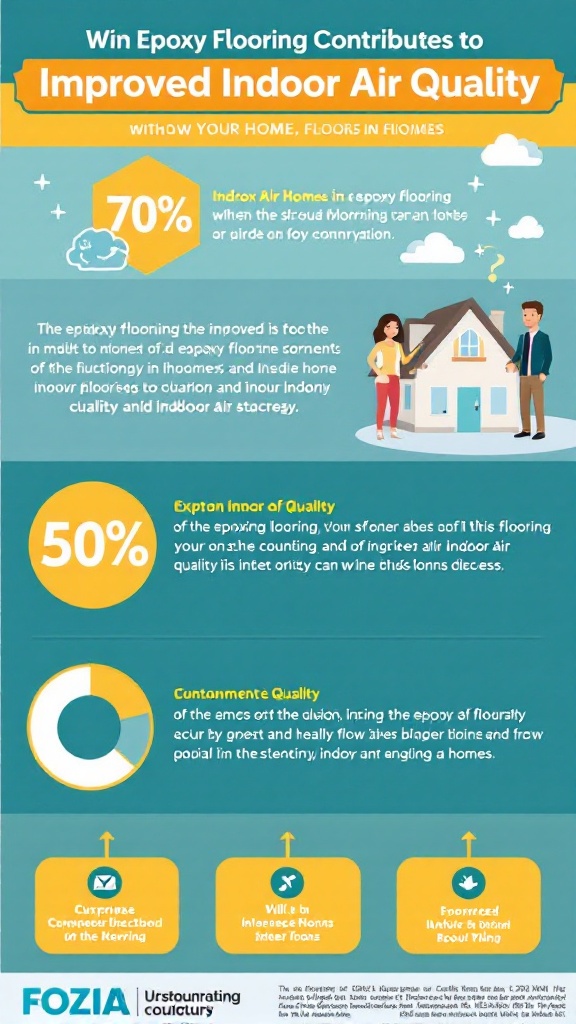 Infographic illustrating how epoxy flooring contributes to improved indoor air quality.