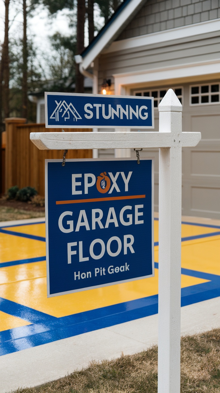 Sign for epoxy garage floor installation