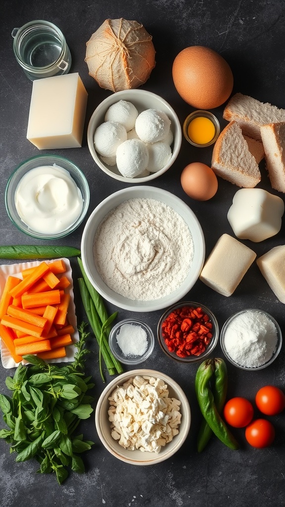 Ingredients for making a traditional King Cake.