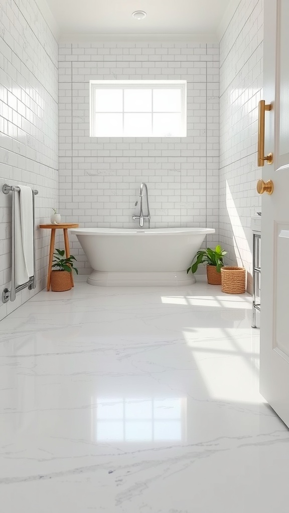 Beautiful bathroom with epoxy flooring