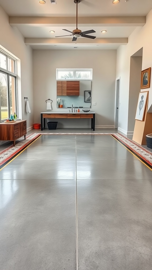Bright and colorful epoxy floor design suitable for children's play areas.