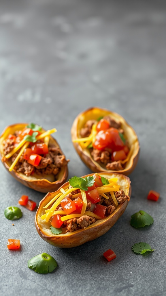Loaded Taco Potato Skins