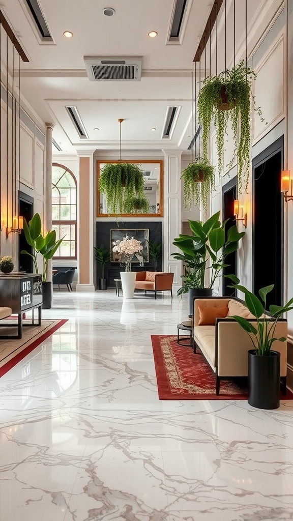 A selection of marble textures featuring swirling veins in various colors and finishes.