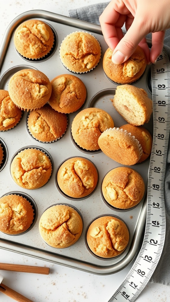 Cinnamon sugar donut muffins in a pan