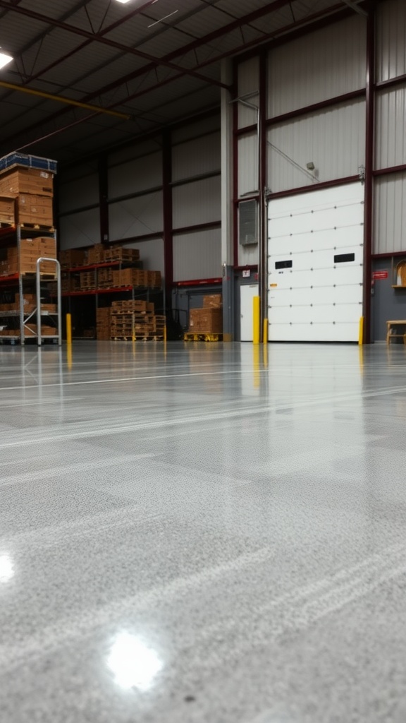 Close-up of a concrete floor with visible moisture spots