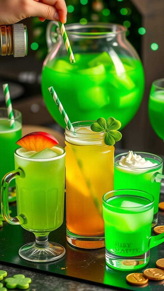 A refreshing peachy green tea mocktail served in a festive setting.